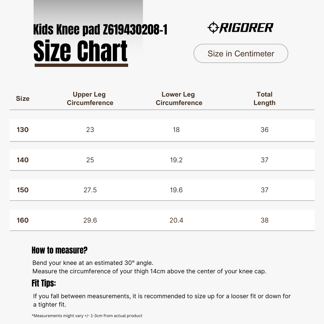 Rigorer Kids Knee Pads (Long), Any 2 @ $22.00